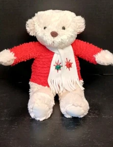 Hallmark Holiday Natale Peluche Jingle Bear Rosso Maglione Sciarpa con Campanelle 14" - Foto 1 di 6