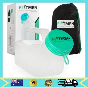 FITTMEN Mens Urine Bottle with Spill Proof Lid 1000Ml with Discreet Carry Bag - - Picture 1 of 10