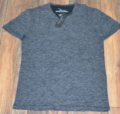 Marc Anthony Slim Fit Tee Shadow Dye Black Tie V Neck T-Shirt 100% Cotton - Image 1 of 2