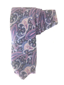 HART SCHAFFNER MARX Tie 100% Silk Blue Paisley Made In Italy Men’s New With Tags - Picture 1 of 8