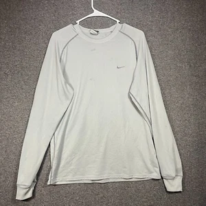 Camisa seca NIKE esfera pequeña gris térmica manga larga con logotipo bordado para hombre - Imagen 1 de 16