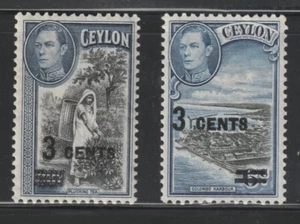 Ceilán (Sri Lanka) 1940-40 Sc # 290-91 VLH OG - Imagen 1 de 1