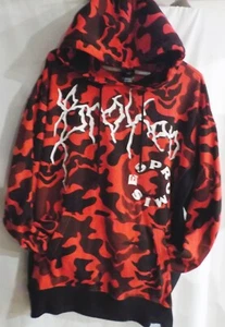 BROKEN PROMISES DEMON Red CAMO HOODIE Pullover SWEATSHIRT sz M (EUC***L@@K) - Picture 1 of 16
