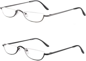 Halbgestell Lesebrille, Halbmetall Mond Lesebrille für Damen Herren 2 Paar 1,75 - Bild 1 von 7