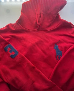 Neu mit Etikett Polo Ralph Lauren Hoodie Pullover Fleece für Herren rot großes Pony 0027 - Bild 1 von 2