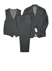Domenico Vacca Men's 3 Piece Suit 54 - 44 R NEW Bespoke 2-BTN Working Buttons - Picture 1 of 10