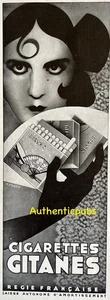 PUBLICITE GITANES CIGARETTES ÉVENTAIL SIGNE M. PONTY DE 1931 AD PUB RARE - Picture 1 of 1