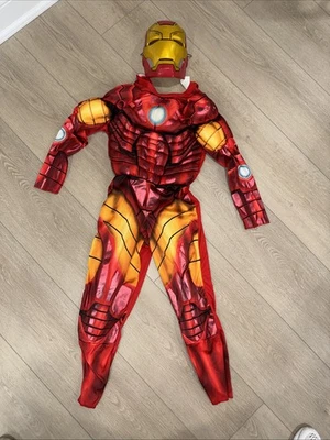 Marvel Avengers IRON MAN Child Halloween Costume Padded Jumpsuit M 8-10 - Image 1 of 4