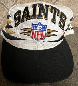 Cappello Berretto Snapback Vintage New Orleans Saints Logo Atletico Taglio Diamante RARO - Foto 1 di 11