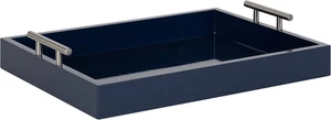 Lipton Modern Rectangular Tray, 16 X 12.25, Navy Blue and Silver, Decorative Acc - Picture 1 of 8