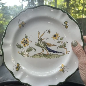 Varages France Fayence Salatteller handbemalt Blumen Vogel Provence Keramik (3) - Bild 1 von 18