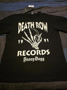 Death Row Records x Snoop Dogg size XL T-shirt Black/White. - Picture 1 of 5