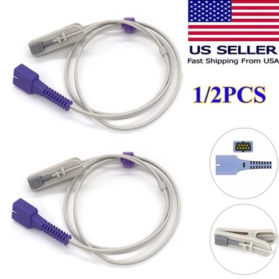 For Nellcor Oximax Adult Ear Clip Spo2 Sensor Probe Pulse Oximeter DB9P 1/2PCS - Image 1 of 4