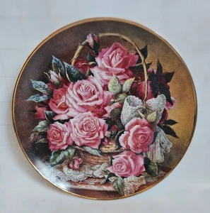 Franklin Mint Grace de Monaco Pink Rose Plate 8" Porcelain Katherine Austen - Picture 1 of 2