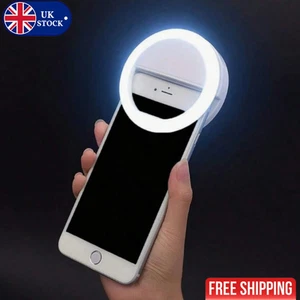 Mini Rechargeable 36 LED Camera Clip Makeup Smart Phone Selfie Ring Light - Picture 1 of 26