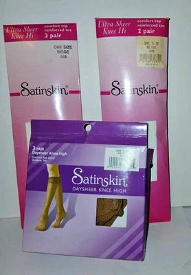 LOTE Vintage de meia-calça altura do joelho, coxa alta com embalagem 10 pares - Imagem 1 de 4