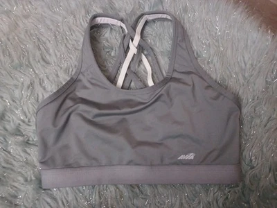 Sujetador deportivo Avia Bra L AVV13 sujetador de compresión con tiras soporte medio gris blanco Foto 1 de 4