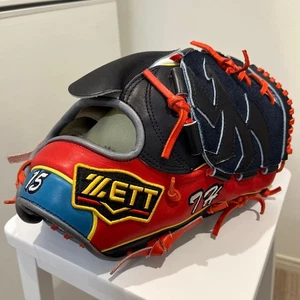 Guantes de béisbol Zett Pro Status Pitcher ajuste personalizado usados uso limitado - Imagen 1 de 8
