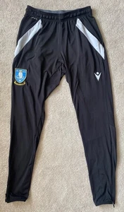 Sheffield Wednesday Training Pants - Black/Grey Track Bottoms - Macron - Small - Picture 1 of 18