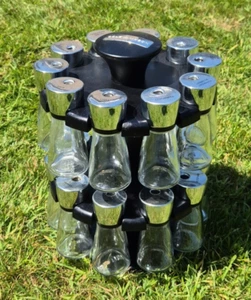 Cole and Mason Spice Rack 20 Jar Round Revolving Corner Glass 12" x 9" - Picture 1 of 7