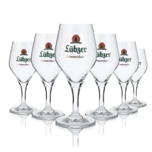 6x Szklanka Lübzer 0,3l Szklanka do piwa Gran Cru Puchar Czarne piwo Szklanki Zestaw Browar - Zdjęcie 1 z 3