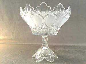 GRANDE COUPE SUR PIED A FRUITS COMPOTIER EN VERRE CRISTAL ART DE LA TABLE DÉCO - Picture 1 of 8