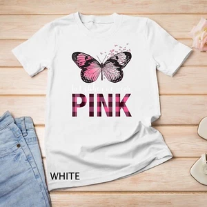 In October We We We Wear Pink - Breast Cancer Awareness Butterfly Unisex T-Shirt - Bild 1 von 15