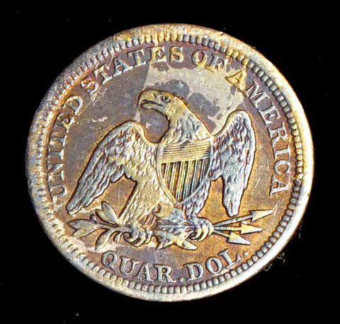 1857 Seated Liberty Silver Quarter Toning (B225) Cover