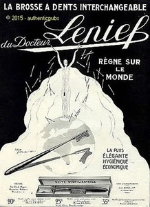 REKLAME DOCTEUR LENIEF ZAHNBÜRSTE SIGNIERT ROBERT POLACK VON 1926 FRANZÖSISCHE ANZEIGE - Bild 1 von 1