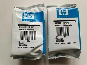 Original HP 337 + HP 343 schwarze & dreifarbige Patronen C9364E/C8766E - Bild 1 von 5
