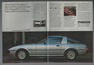 1980 MAZDA RX-7 2-page advertisement, Mazda RX 7 GS, print ad - Bild 1 von 3