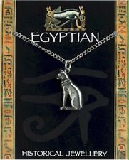 Egyptian Cat Pewter Pendant On Chain