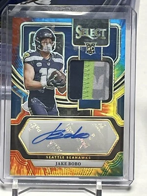 2023 Panini Select Jake Bobo Rookie Patch Autograph Tie Dye # /25 - Image 1 of 2