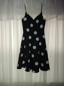Fit And Flair, Junior Dress, Polka Dots. Small. Stretchy. Pull On. - Picture 1 of 10