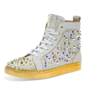 Men’s J75 By Jump White High Top Fashion Sneakers NWT - Picture 1 of 9