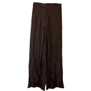 Anthropologie Vogelkäfig Hose weites Bein schwarz fließend Gaze angenähtes Overlay Gr. M - Bild 1 von 16