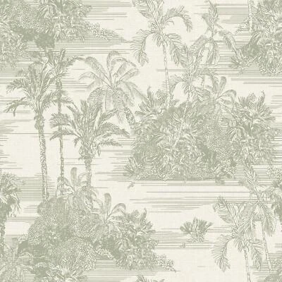 Papel Pintado Muriva Eden Tropical Toile Selva Palmeras - Oliva M37304 Foto 1 de 3