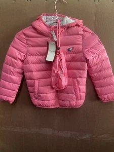 Rokka&Rolla Girl Lightweight Puffer Jacket Winter Bubble Hooded Coat PINK Sz 4/5 - Picture 1 of 13
