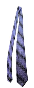 Emernegildo Zegna 100% Silk Mens Neck Tie Purple Geometric - Picture 1 of 8