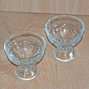 Ice Cream Bowls Dishes Stemmed Dessert Dishes Heavy with Large Bowl Set of 2 - Picture 1 of 7