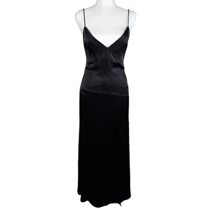 Alice + Olivia Julietta schwarzes Midi-Schlupfkleid Gr. 4 neu - Bild 1 von 11