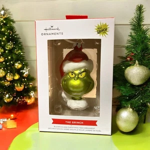 2024 Hallmark The Grinch Blown Glass Christmas Ornament Decoration New in Box - Picture 1 of 2