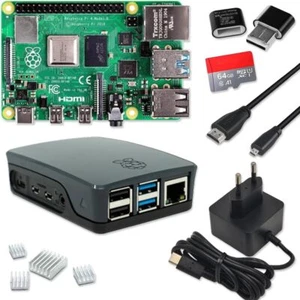 Raspberry Pi 4 Kit de démarrage 8 Go | Carte Micro SD 64 Go | Bloc d'alimenta... - Photo 1/7