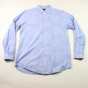 Tommy Bahama Shirt Mens Small Blue Button Down Indigo Palms Floral Print Denim - Picture 1 of 10