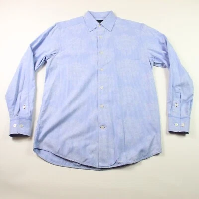 Tommy Bahama Shirt Mens Small Blue Button Down Indigo Palms Floral Print Denim - Image 1 of 4