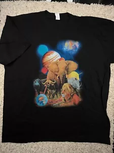 VTG Impulse Wear T Shirt Black 2XL Africa Animals Elephant Lion Earth Majestic - Picture 1 of 12