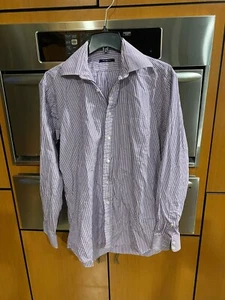 Burberry London Men's L/S Button Down Dress Shirt Purple Stripes 15 1/2 L, EUC - Picture 1 of 8