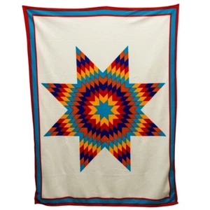 Native American Style Missouri River White Star Blanket By TwoBear - Picture 1 of 2
