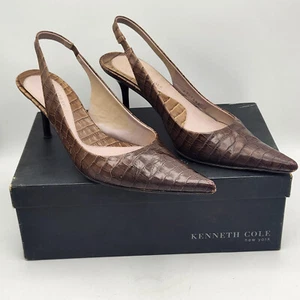 Zapatos de Diseñador Kenneth Cole De Colección, Cuero Gator Marrón/Taupe - Para Mujer 8.5 M - Imagen 1 de 5