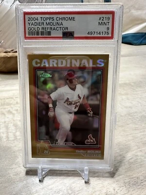 2004 Topps Chrome Gold Refractor #219 Yadier Molina RC PSA 9 RARE! - Image 1 of 4